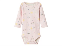 Name It bodysuit light lilac with rainbow print  